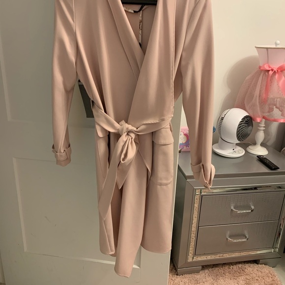 Eliza J Light Pink Trench Coat - Picture 2 of 7
